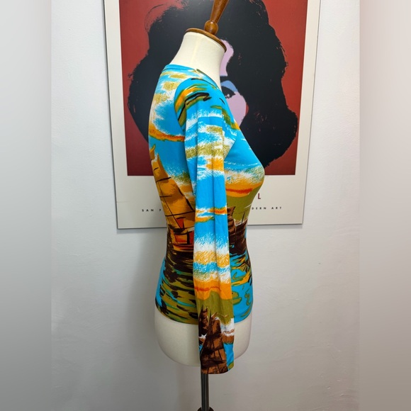 Vintage Parisian Made Nylon Novelty Sailboat Top - Picture 9 of 11